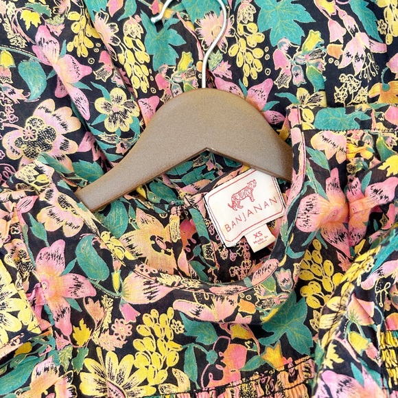 Banjanan Iris Maxi Dress; Black, Gold, Pink Floral - Picture 6 of 7